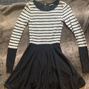 Black and white striped dress